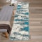 World Rug Gallery Contemporary Abstract Design Plush Shag Runner Rug  2'x7' Turquoise 466TURQUOISE2X7 - alternate 1